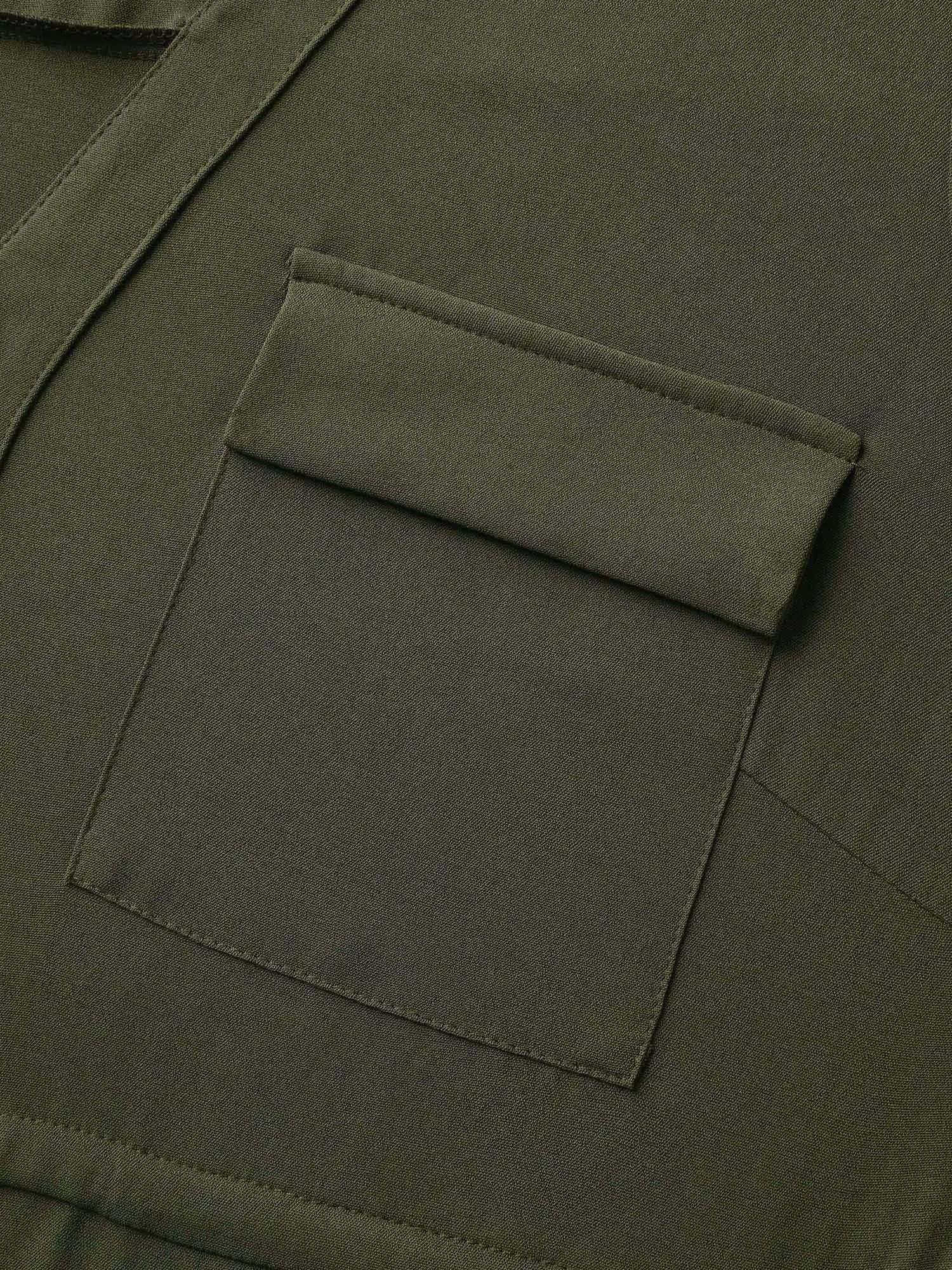 Waist Drawstring Pockets Solid Midi Dress sold by Bloomchic product image thumbnail 5