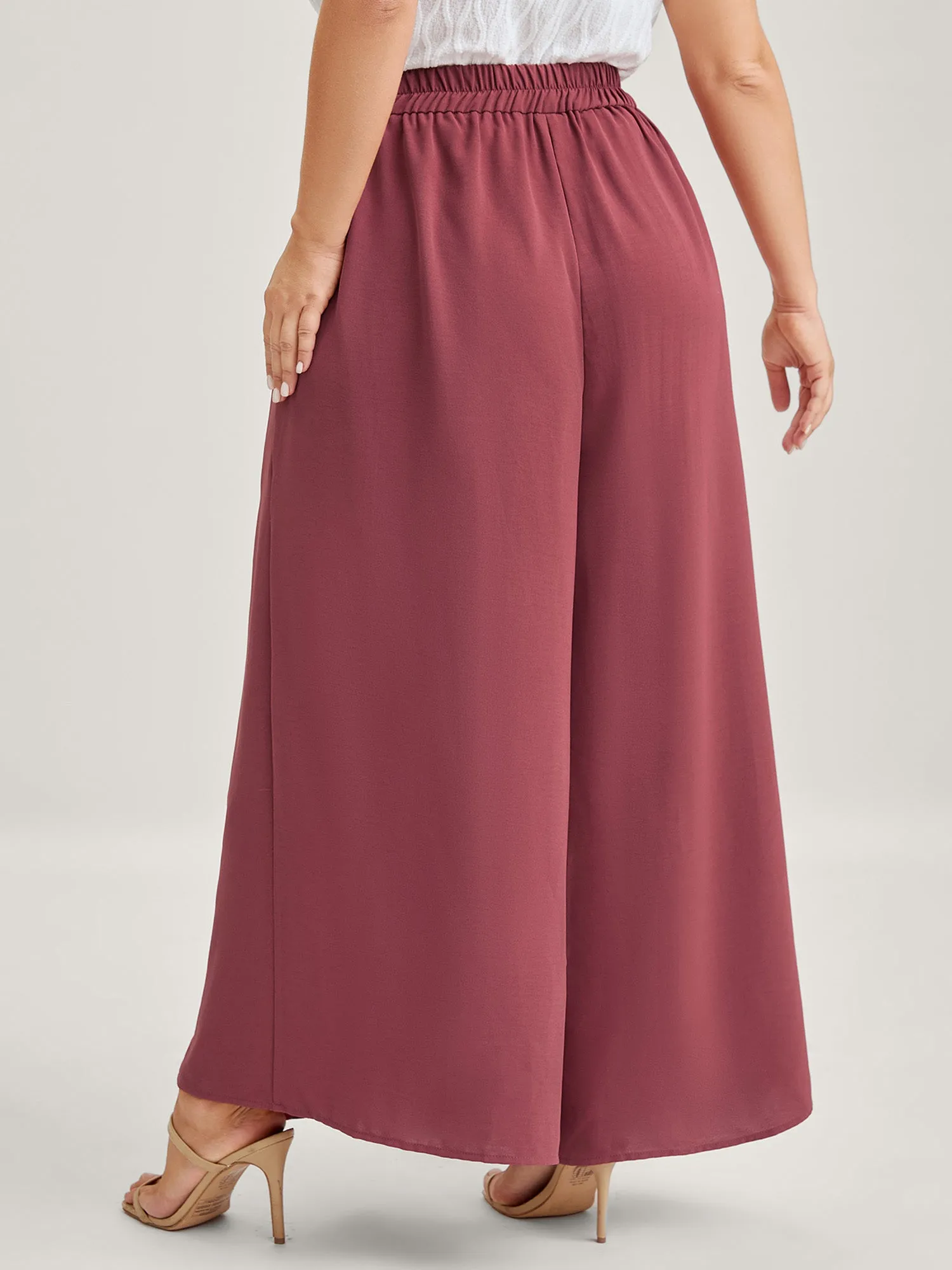 Belted Front Overlap Wide-Leg Pants sold by Bloomchic product image thumbnail 5