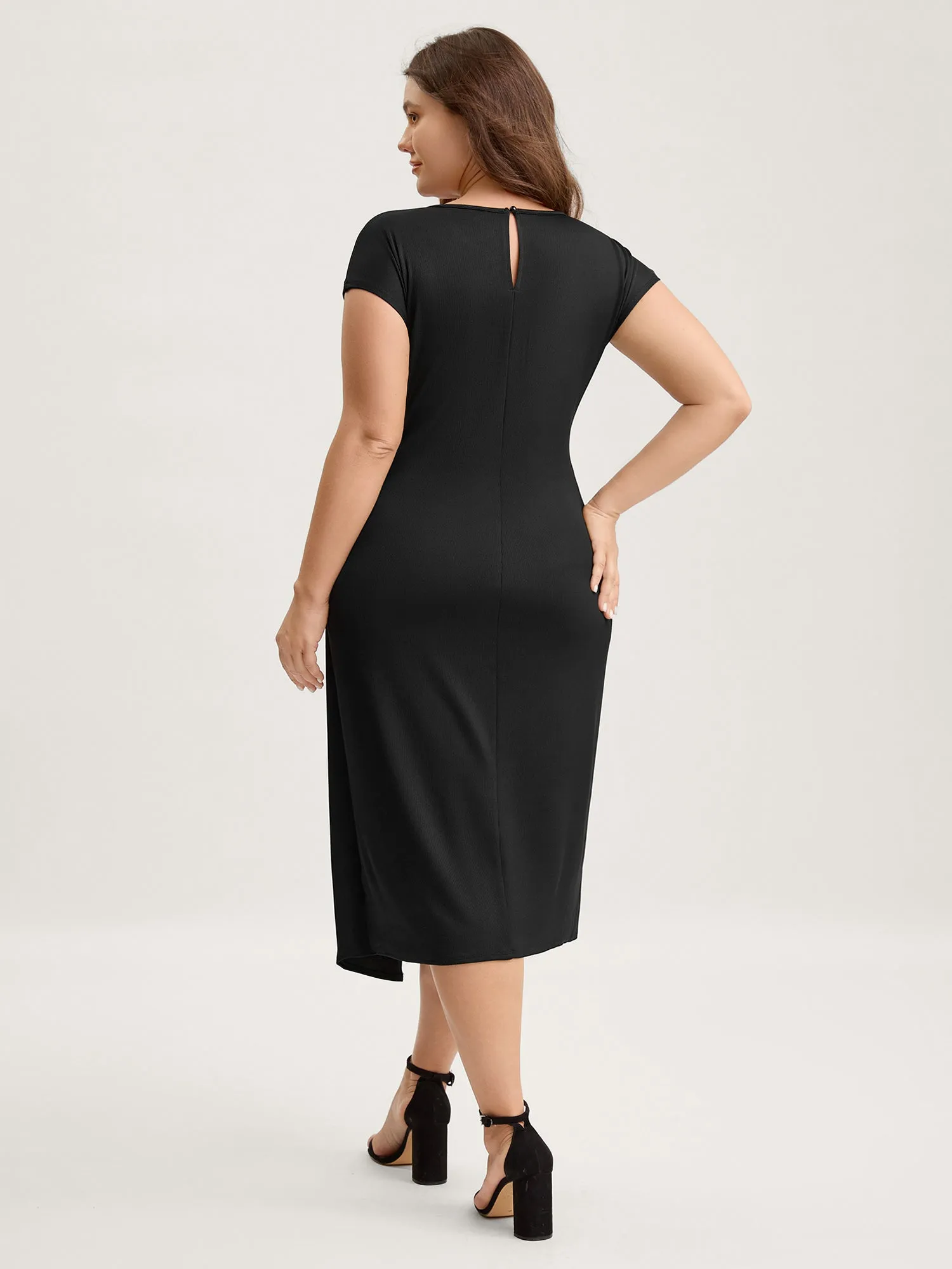 Wrap Style Metal Buckle Midi Dress sold by Bloomchic product image thumbnail 4