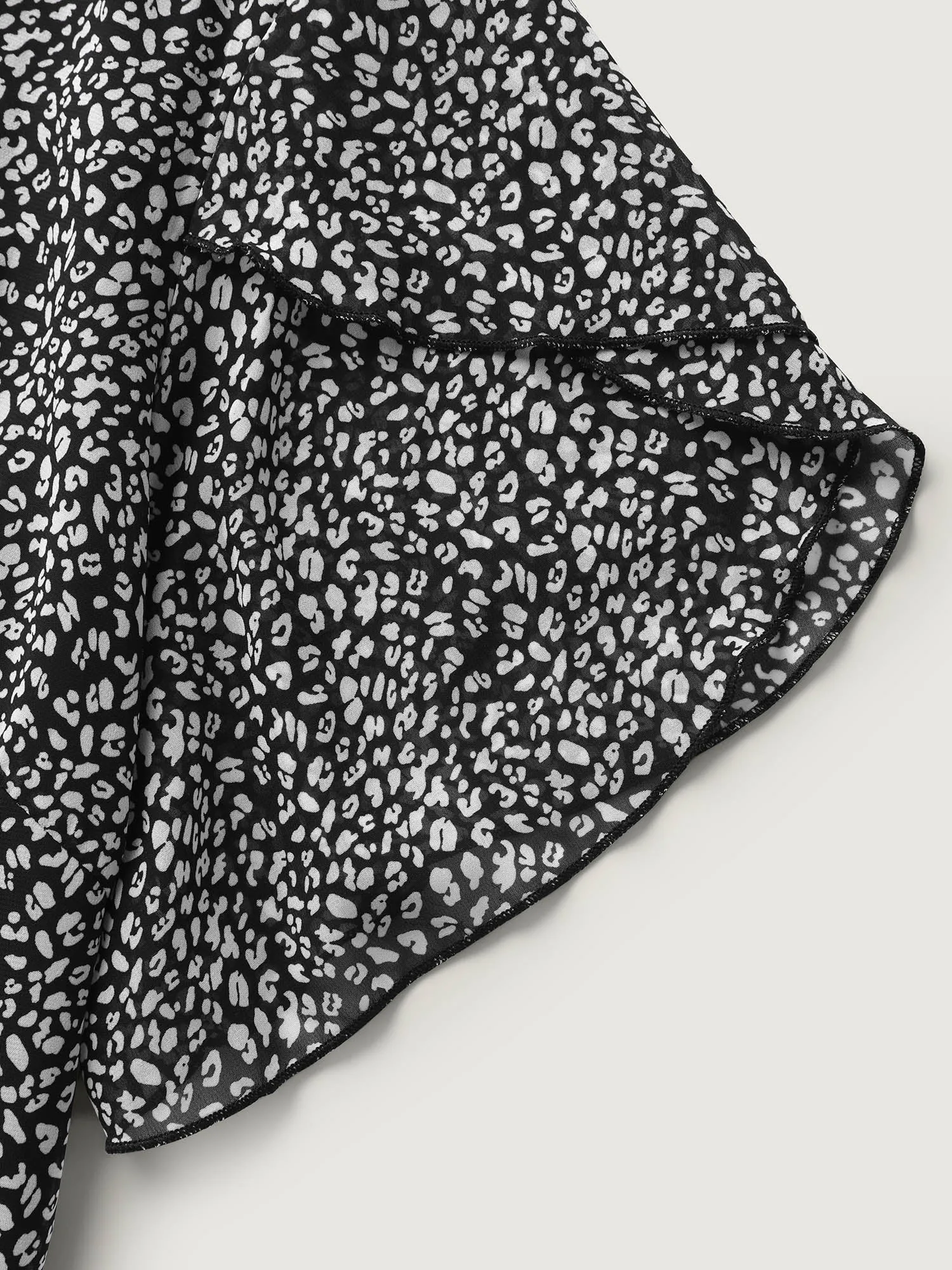 Leopard Print Petal Layered Sleeve Blouse sold by Bloomchic product image thumbnail 5