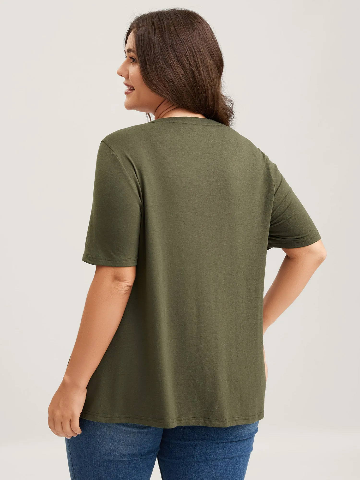 Floral Embroidery Lace Trim T-Shirt sold by Bloomchic product image thumbnail 4