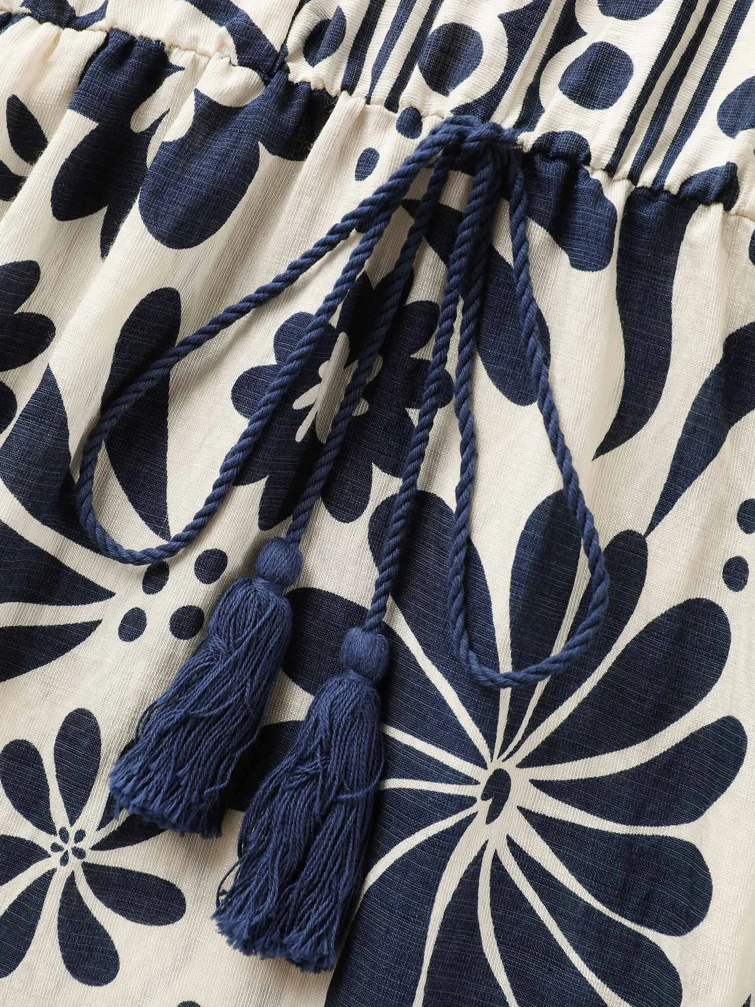 Floral Waist-Drawstring Tassel Midi Dress sold by Bloomchic product image thumbnail 5