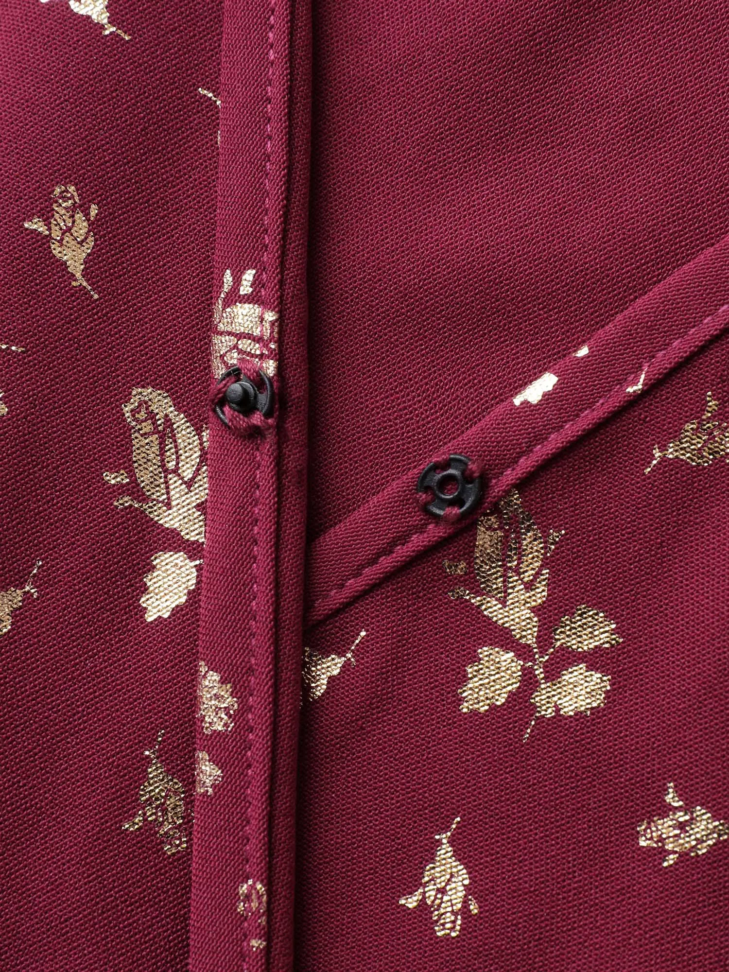 Gold-Foil Shimmery Shirred-Waist Midi Dress sold by Bloomchic product image thumbnail 5