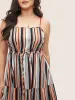 Color Striped Drawstring Ruffle Hem Dress sold by Bloomchic