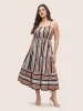 Color Striped Drawstring Ruffle Hem Dress sold by Bloomchic