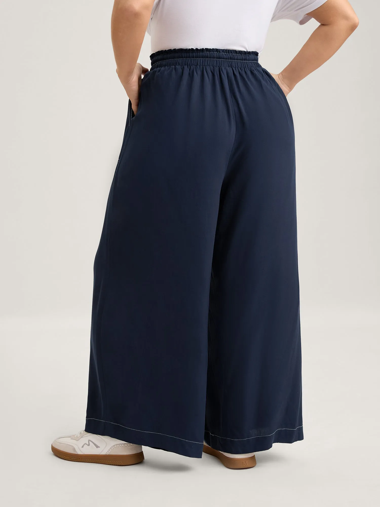 Contrast Thread Detail Wide-Leg Pants sold by Bloomchic product image thumbnail 4