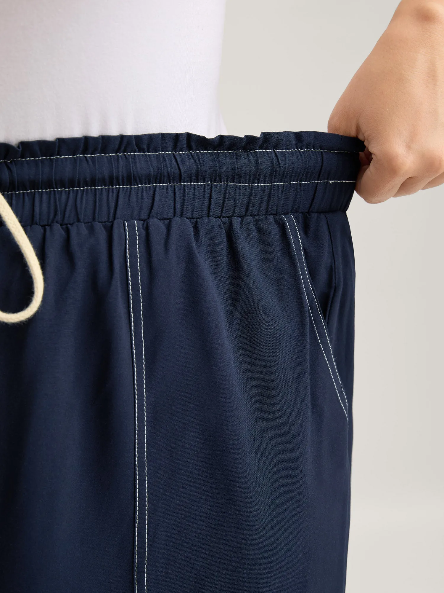 Contrast Thread Detail Wide-Leg Pants sold by Bloomchic product image thumbnail 5