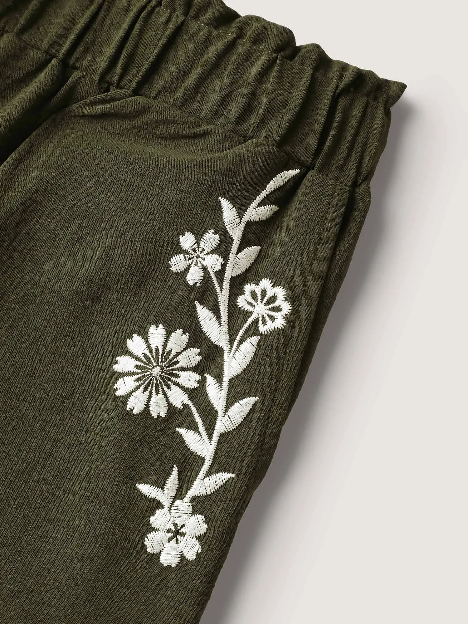 Floral Embroidered Pockets Wide-Leg Pants sold by Bloomchic product image thumbnail 5