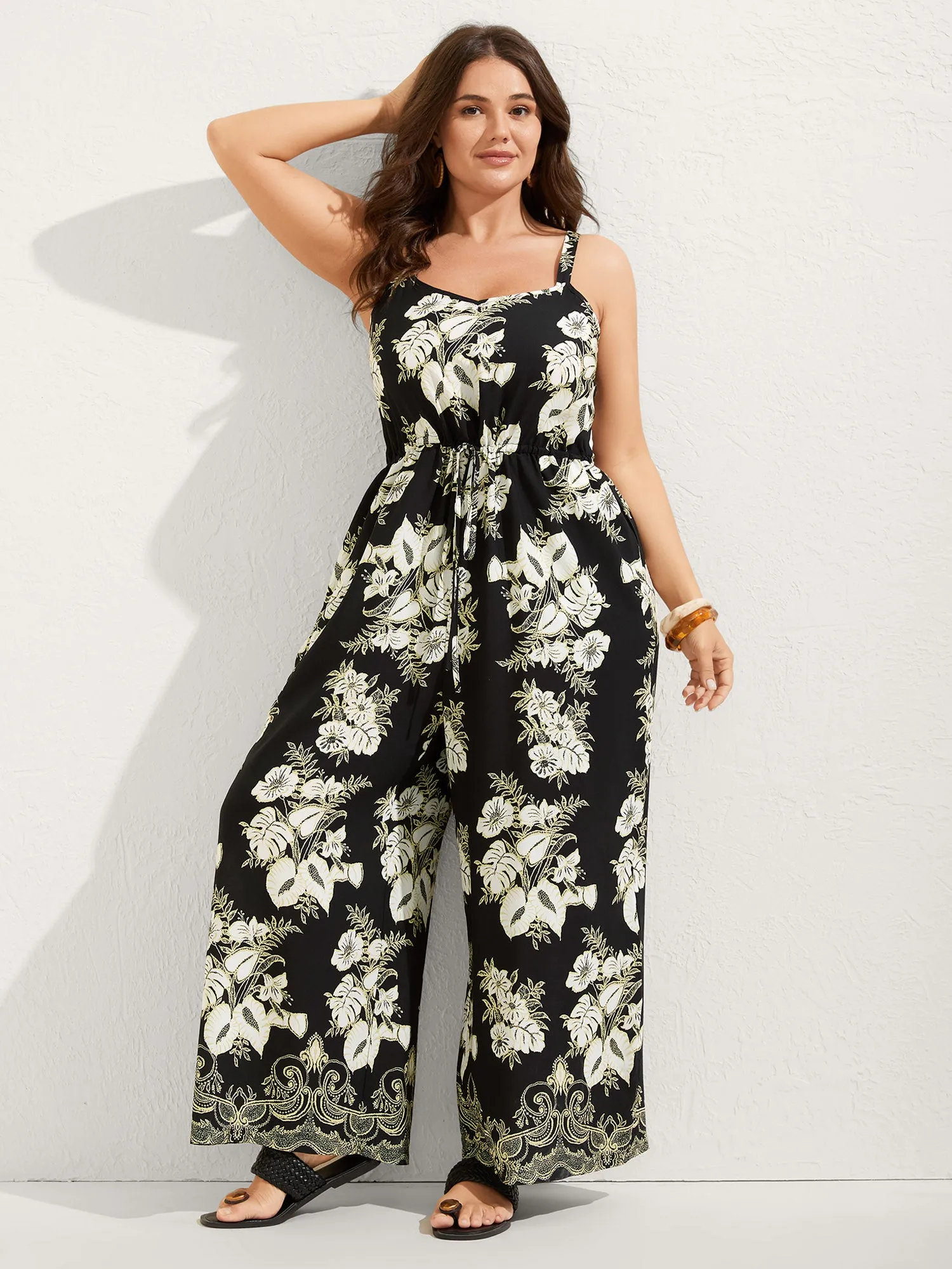 Boho Floral Cami Pockets Jumpsuit sold by Bloomchic