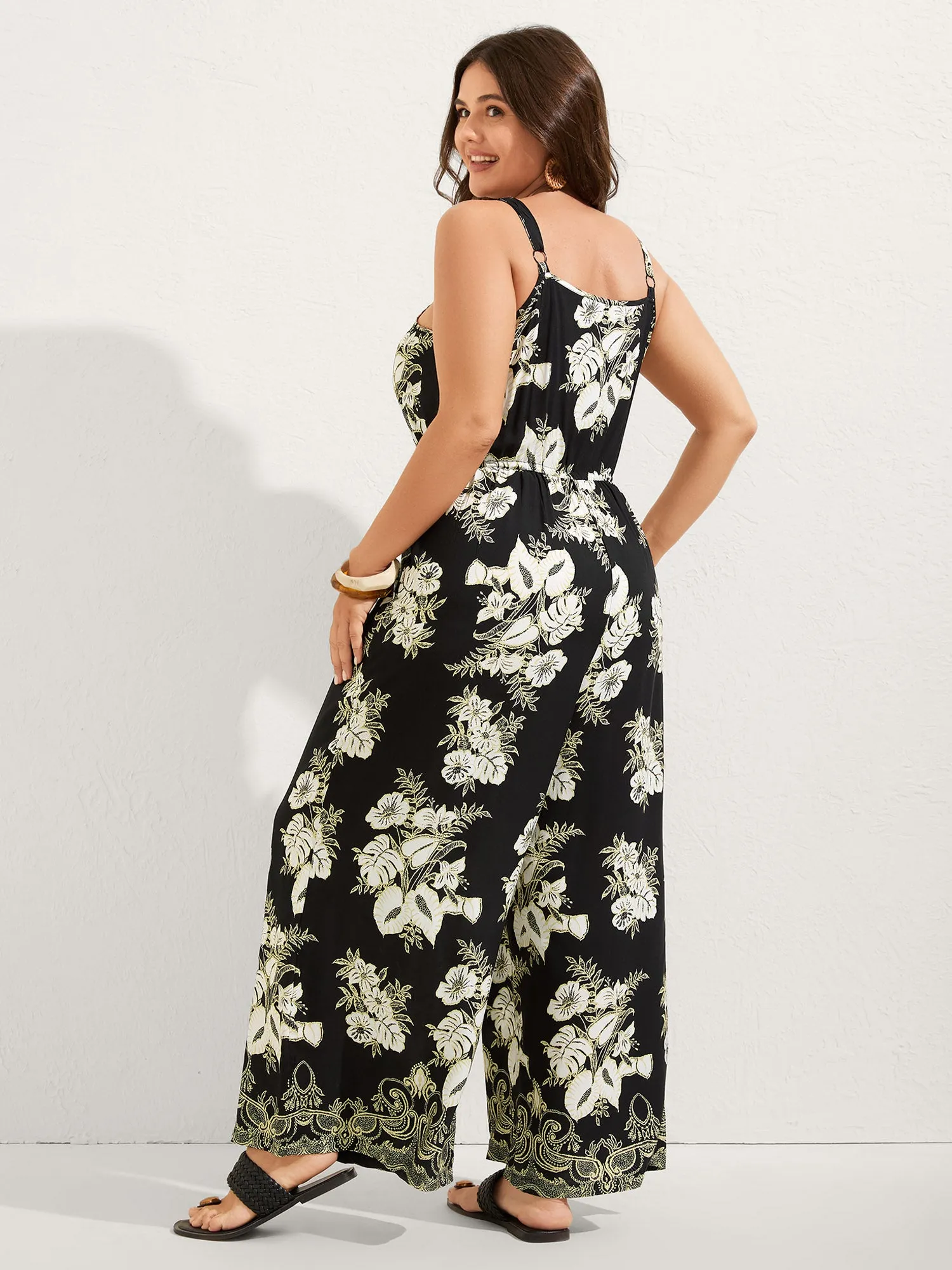 Boho Floral Cami Pockets Jumpsuit sold by Bloomchic product image thumbnail 4