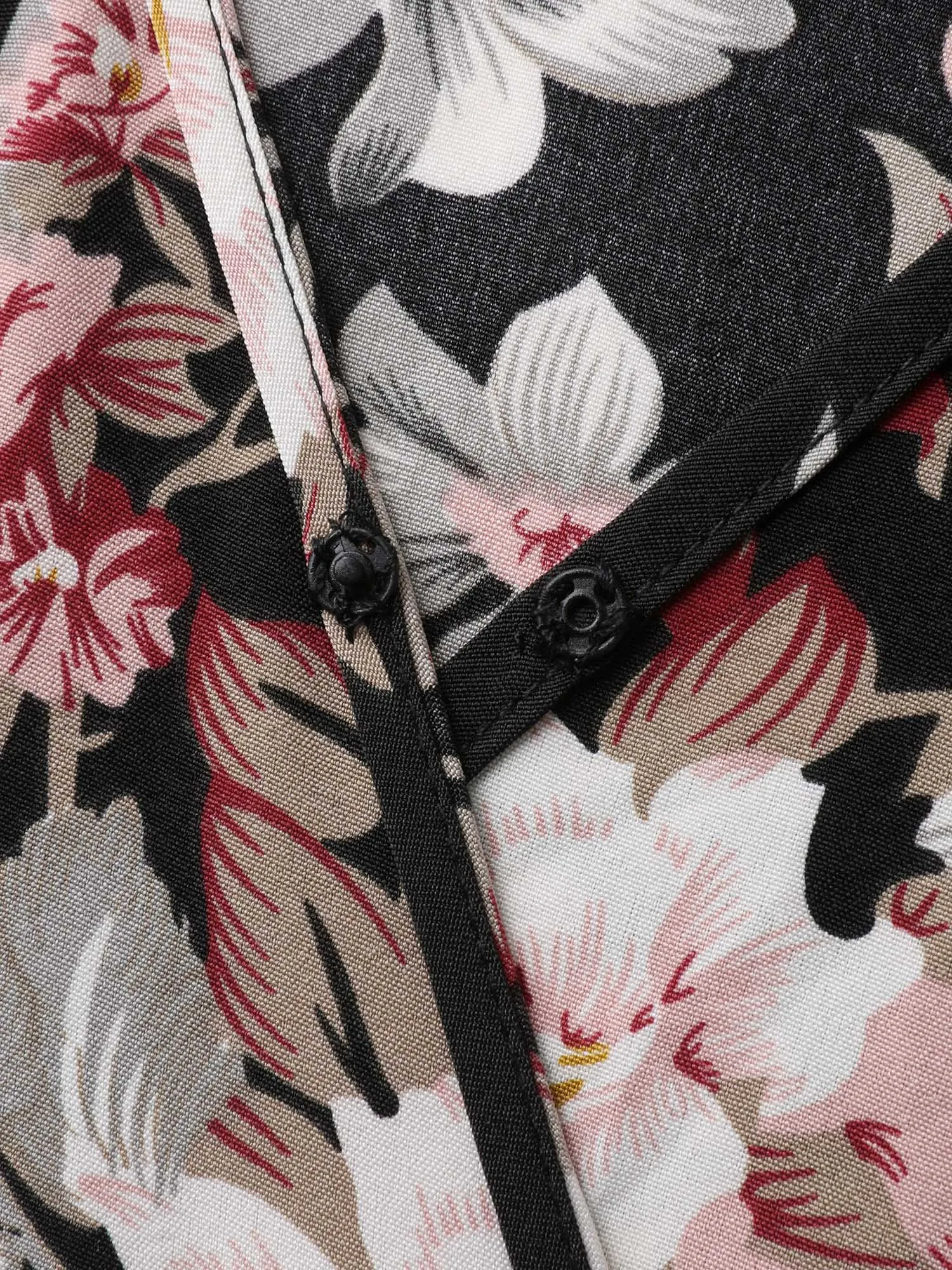 Floral Contrast Belted Wide-Leg Jumpsuit sold by Bloomchic product image thumbnail 5