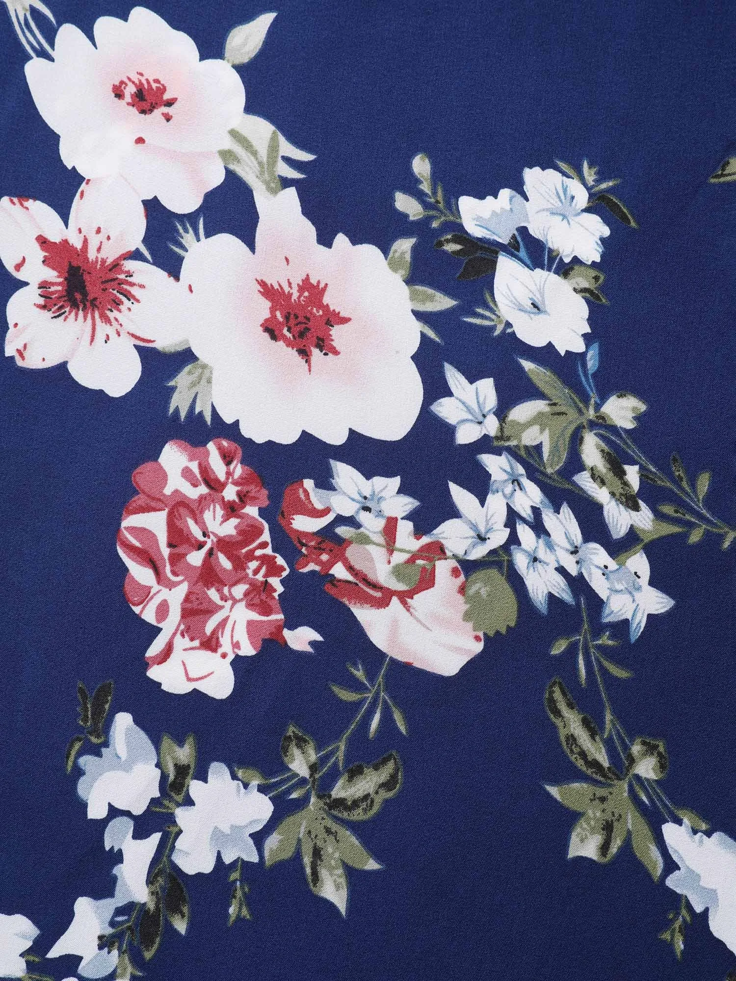 Floral Belted Waist Ruffled Pockets Midi Dress sold by Bloomchic product image thumbnail 5