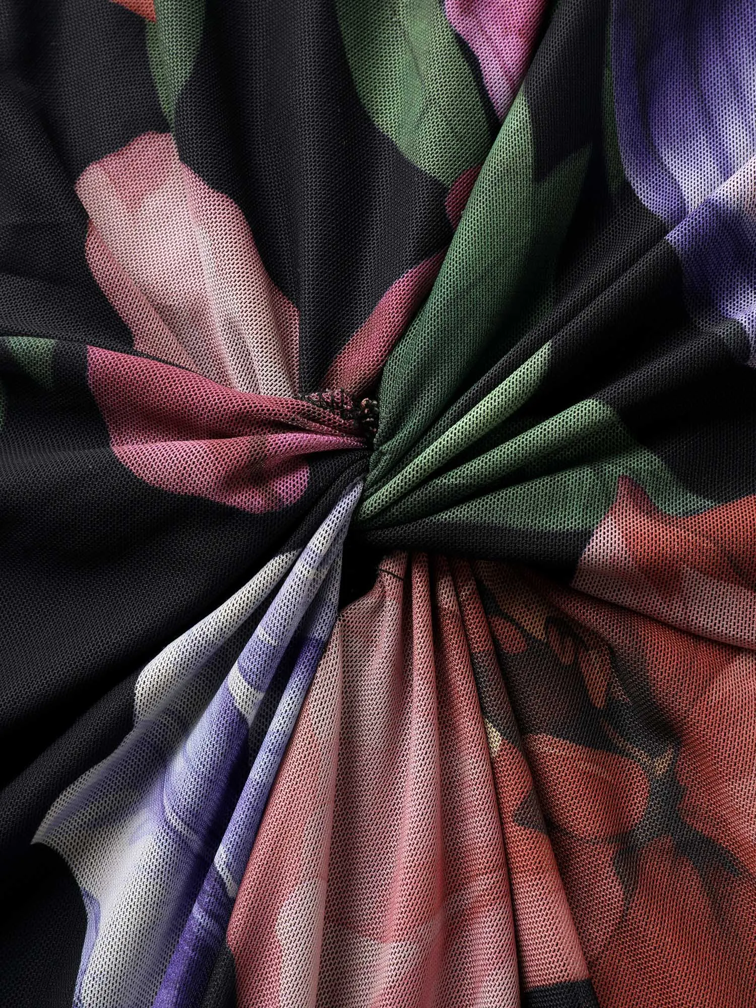 Large Floral Print Twist Front Midi Dress sold by Bloomchic product image thumbnail 5