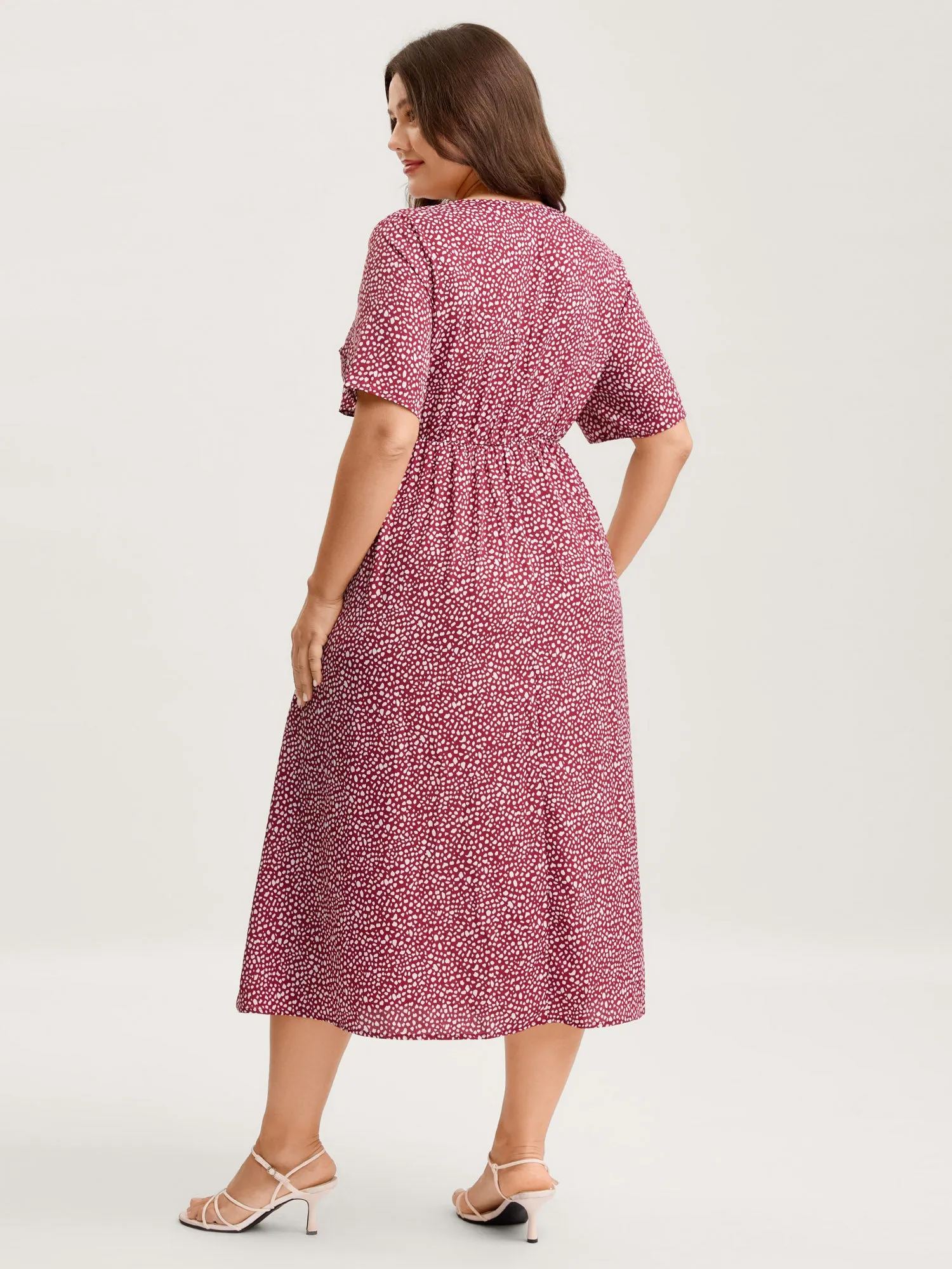 Polka Dots Button Front Midi Dress sold by Bloomchic product image thumbnail 4