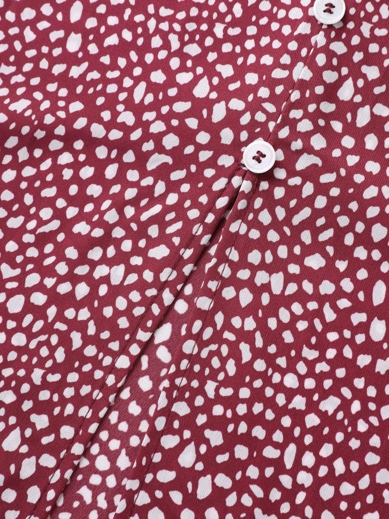 Polka Dots Button Front Midi Dress sold by Bloomchic product image thumbnail 5