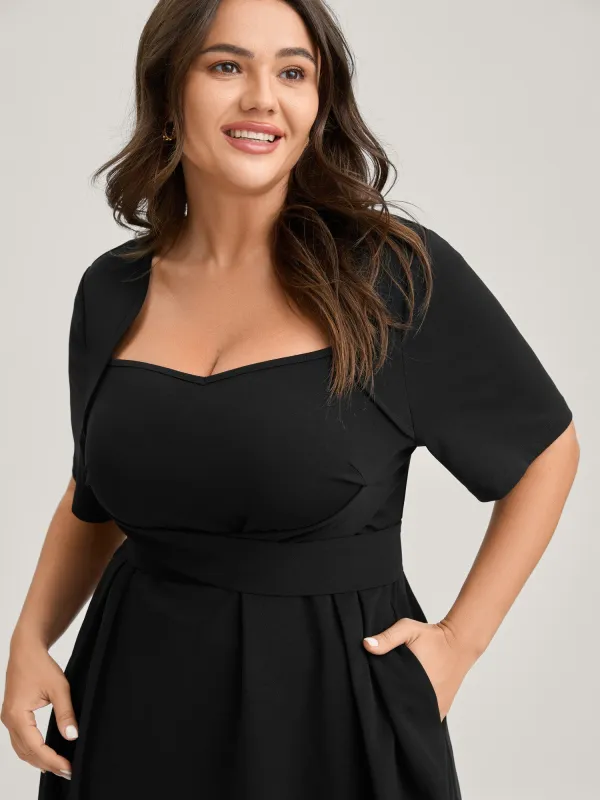 Super Stretchy Overlap Waist Midi Dress sold by Bloomchic