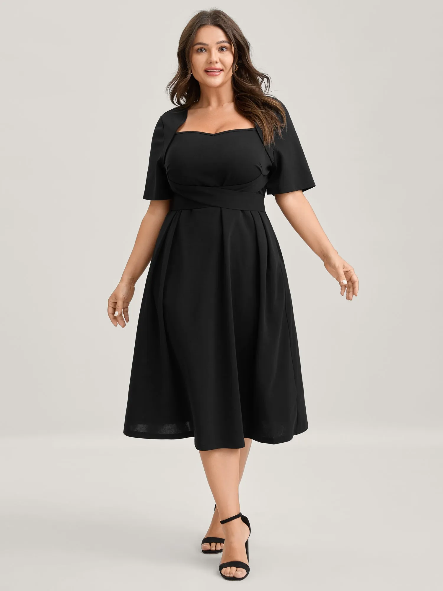 Super Stretchy Overlap Waist Midi Dress sold by Bloomchic product image thumbnail 2