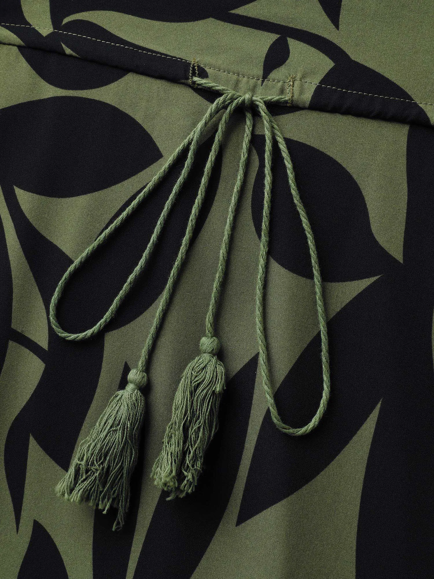 Floral Waist-Cinched Drawstring Maxi Dress sold by Bloomchic product image thumbnail 5