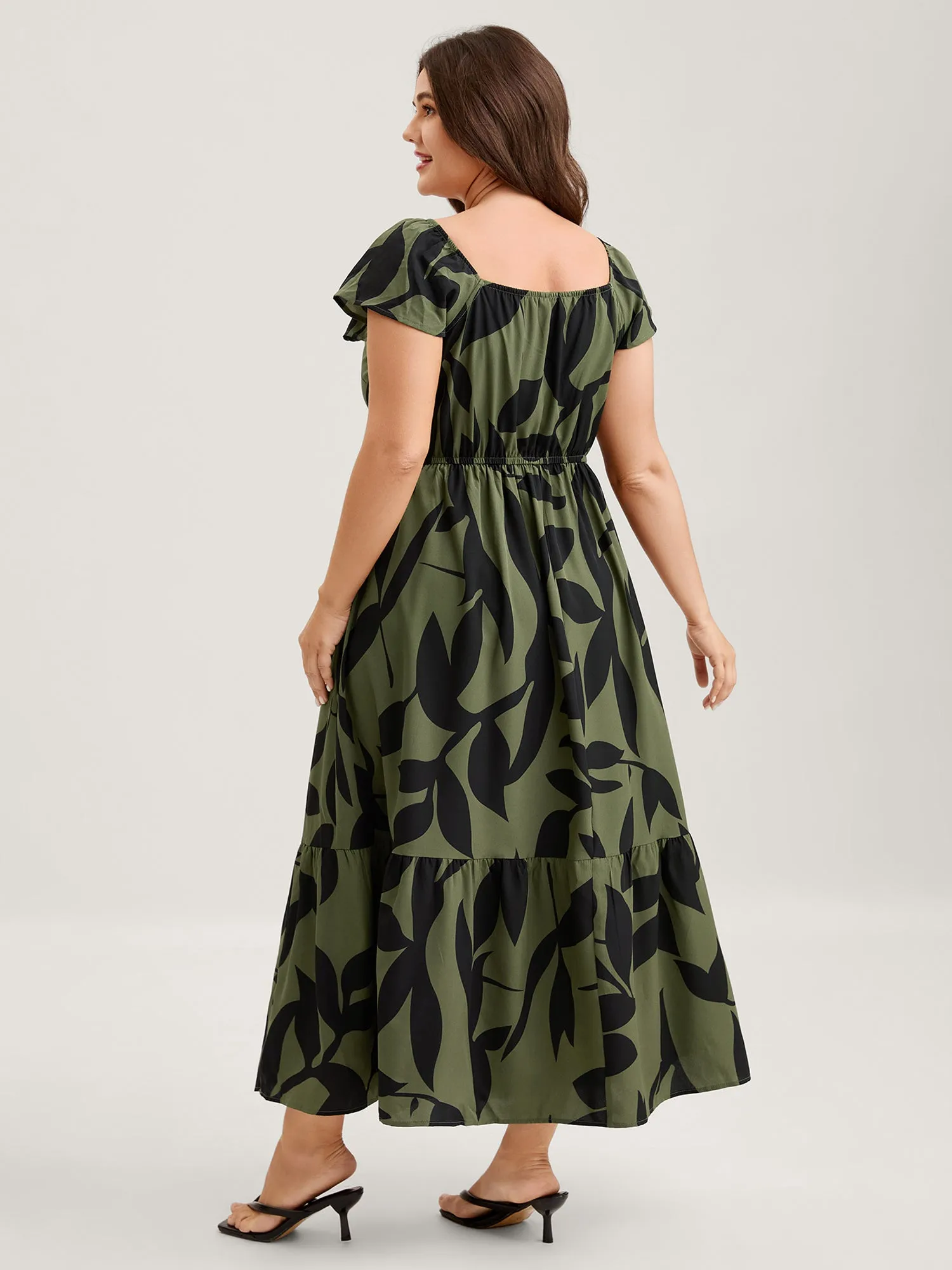 Floral Waist-Cinched Drawstring Maxi Dress sold by Bloomchic product image thumbnail 4