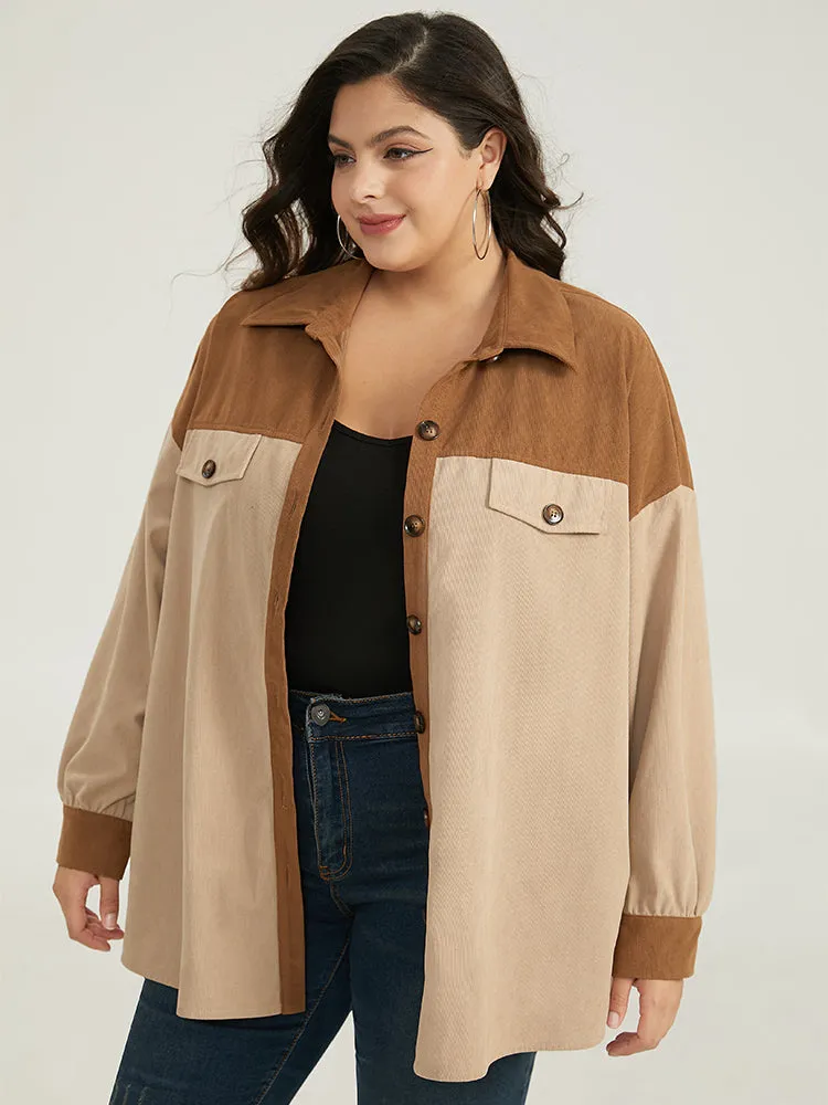 Two Tone Button Through Patchwork Coat sold by Bloomchic product image thumbnail 3