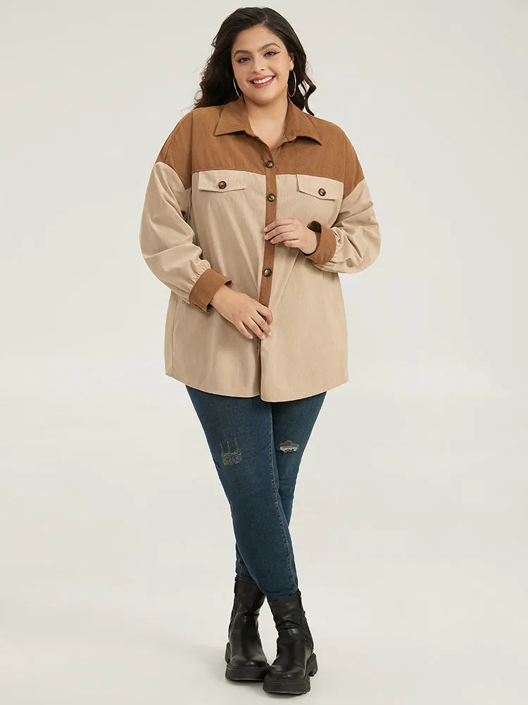 Two Tone Button Through Patchwork Coat sold by Bloomchic product image thumbnail 4