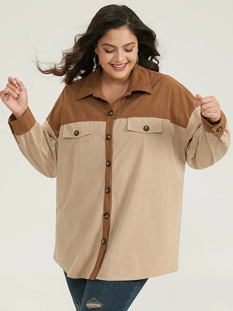 Two Tone Button Through Patchwork Coat sold by Bloomchic product image thumbnail 5