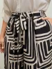 Geometric Print Wide-Leg Belted Pants sold by Bloomchic