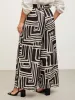 Geometric Print Wide-Leg Belted Pants sold by Bloomchic