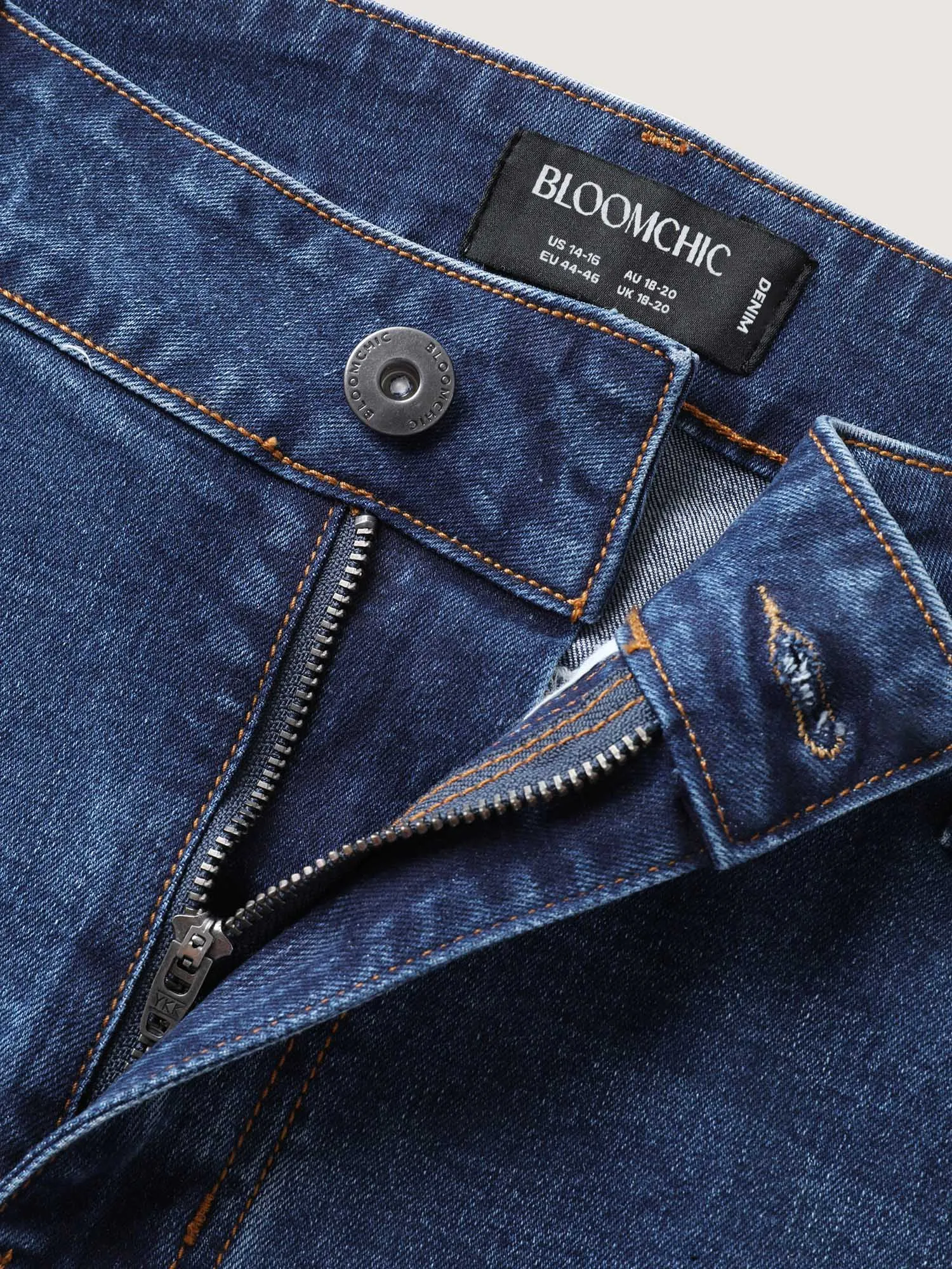 Vintage Split Hem Straight-Leg Jeans sold by Bloomchic product image thumbnail 5