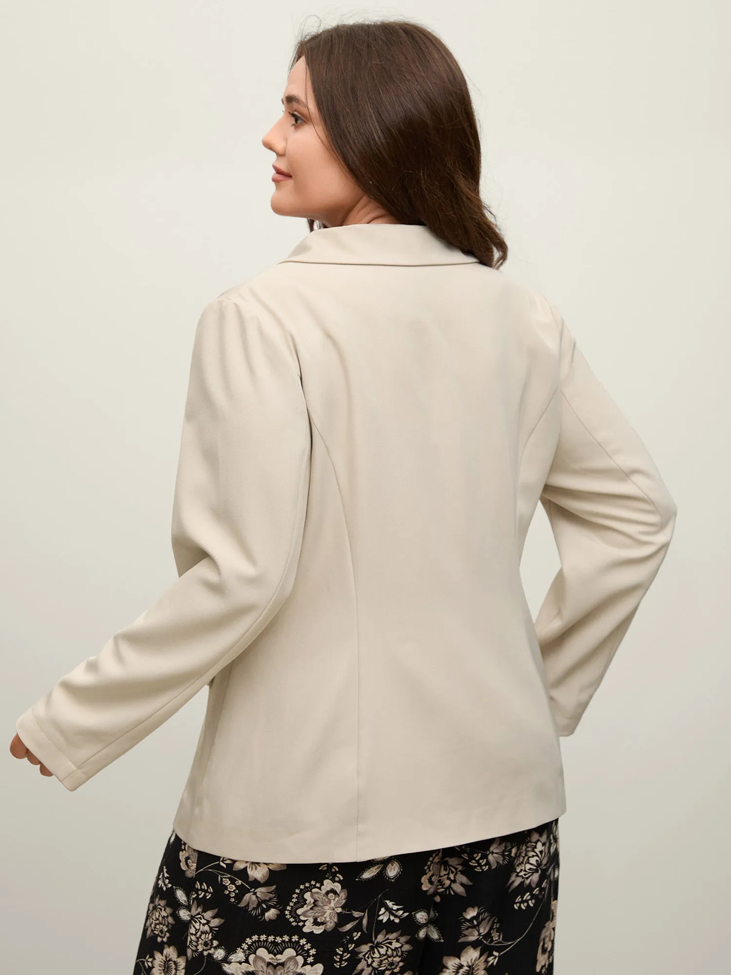 Button Front Pockets Solid Blazer sold by Bloomchic product image thumbnail 4