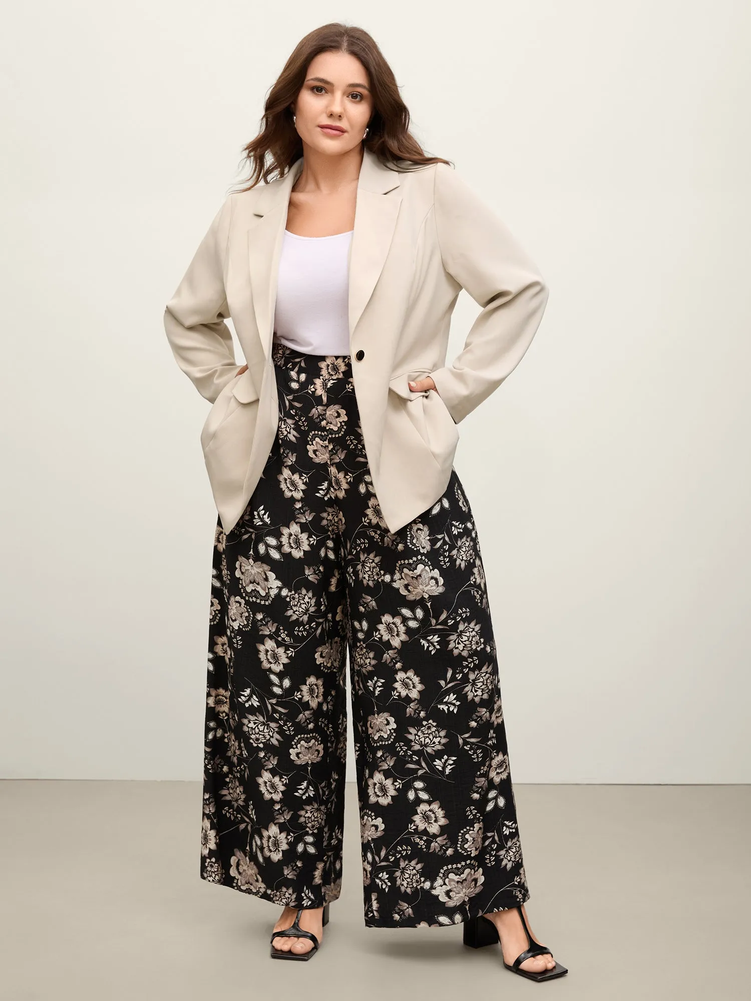 Button Front Pockets Solid Blazer sold by Bloomchic product image thumbnail 3