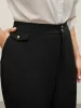 Stretchy Double Button Straight-Leg Pants sold by Bloomchic