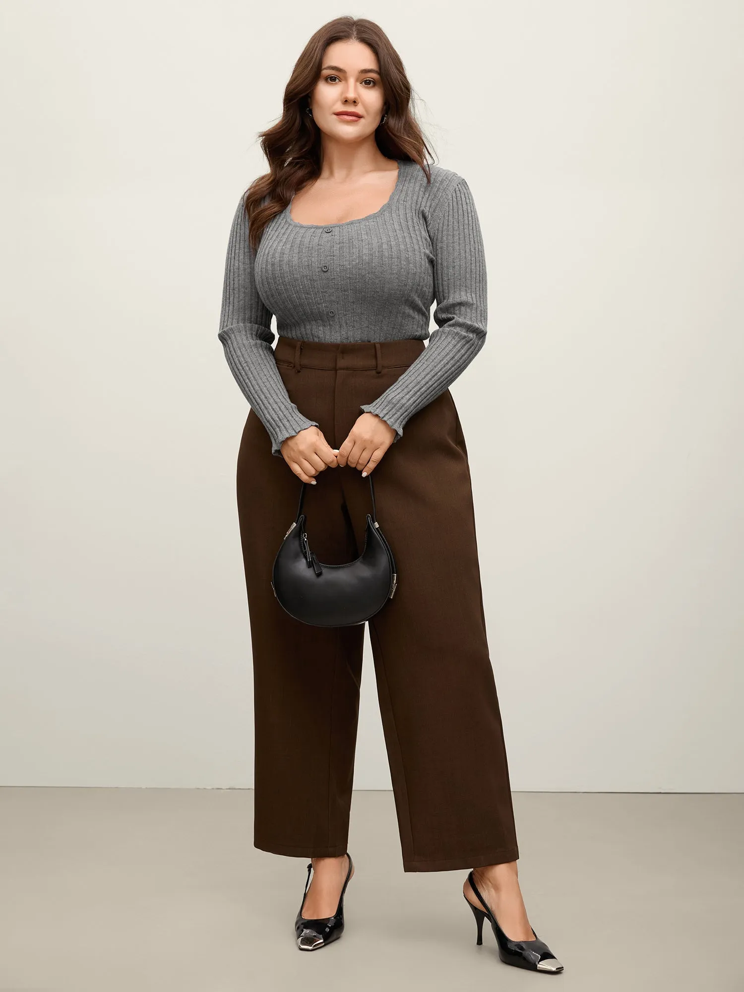 Supersoft Ribbed Fitted Scoop Neck Pullover sold by Bloomchic product image thumbnail 4