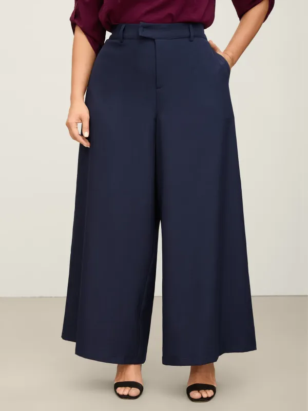 Elastic Back Waist Metal Buckle Pants sold by Bloomchic