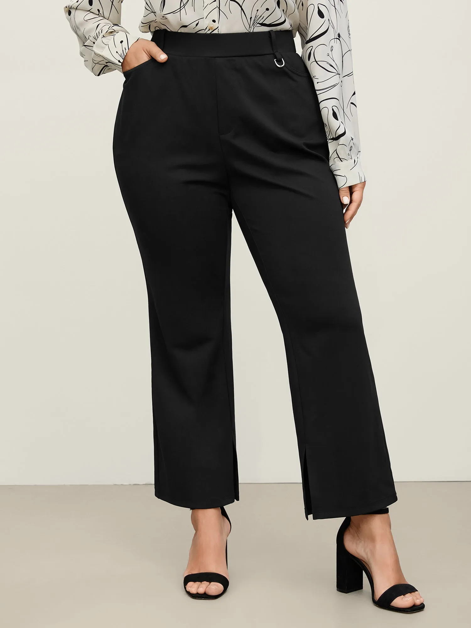 Pull-On Solid Bootcut Pants sold by Bloomchic