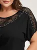 Lace Trim Sheer Solid T-Shirt sold by Bloomchic