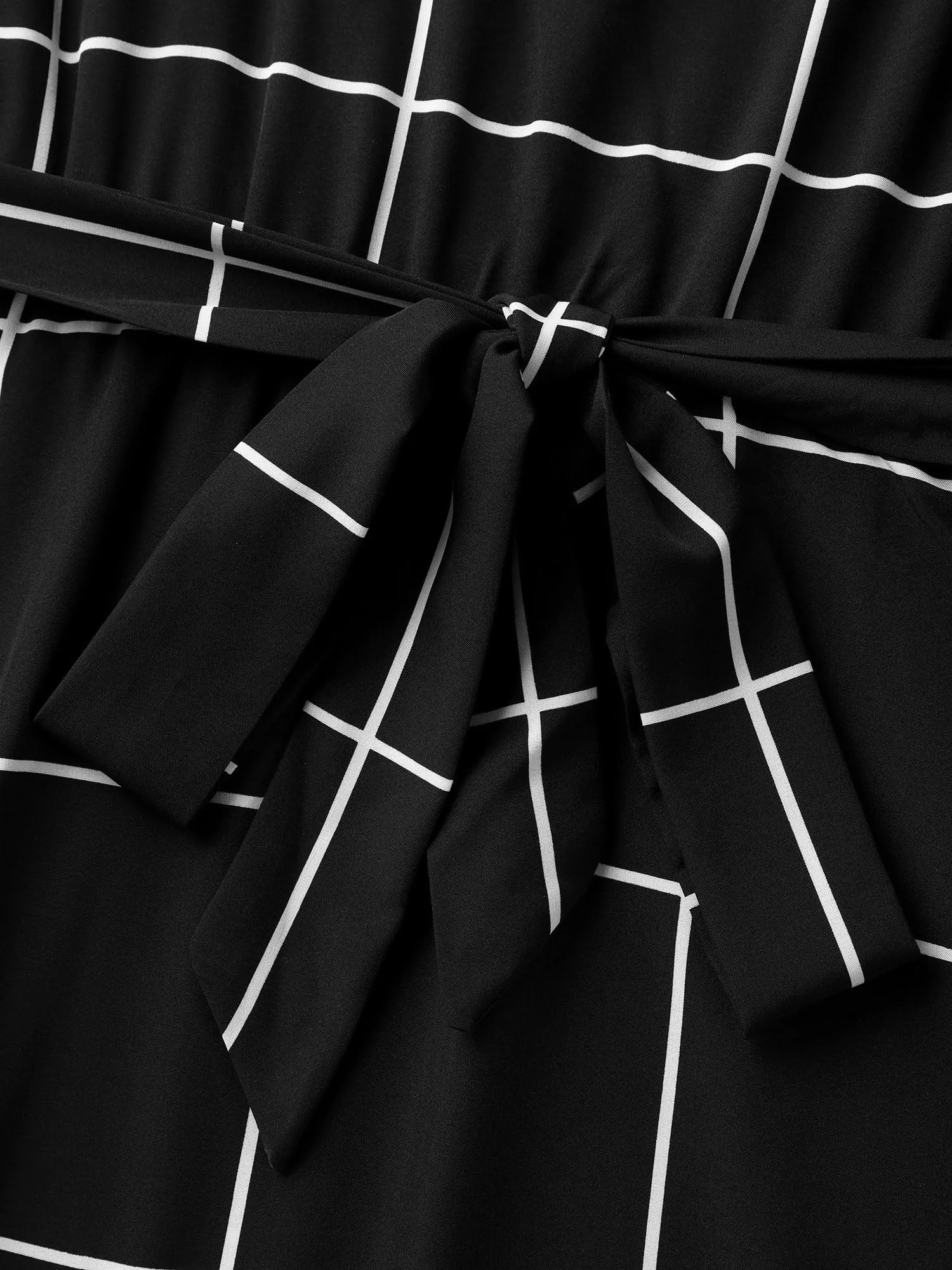 Checkered Print Belted Pockets Midi Dress sold by Bloomchic product image thumbnail 5