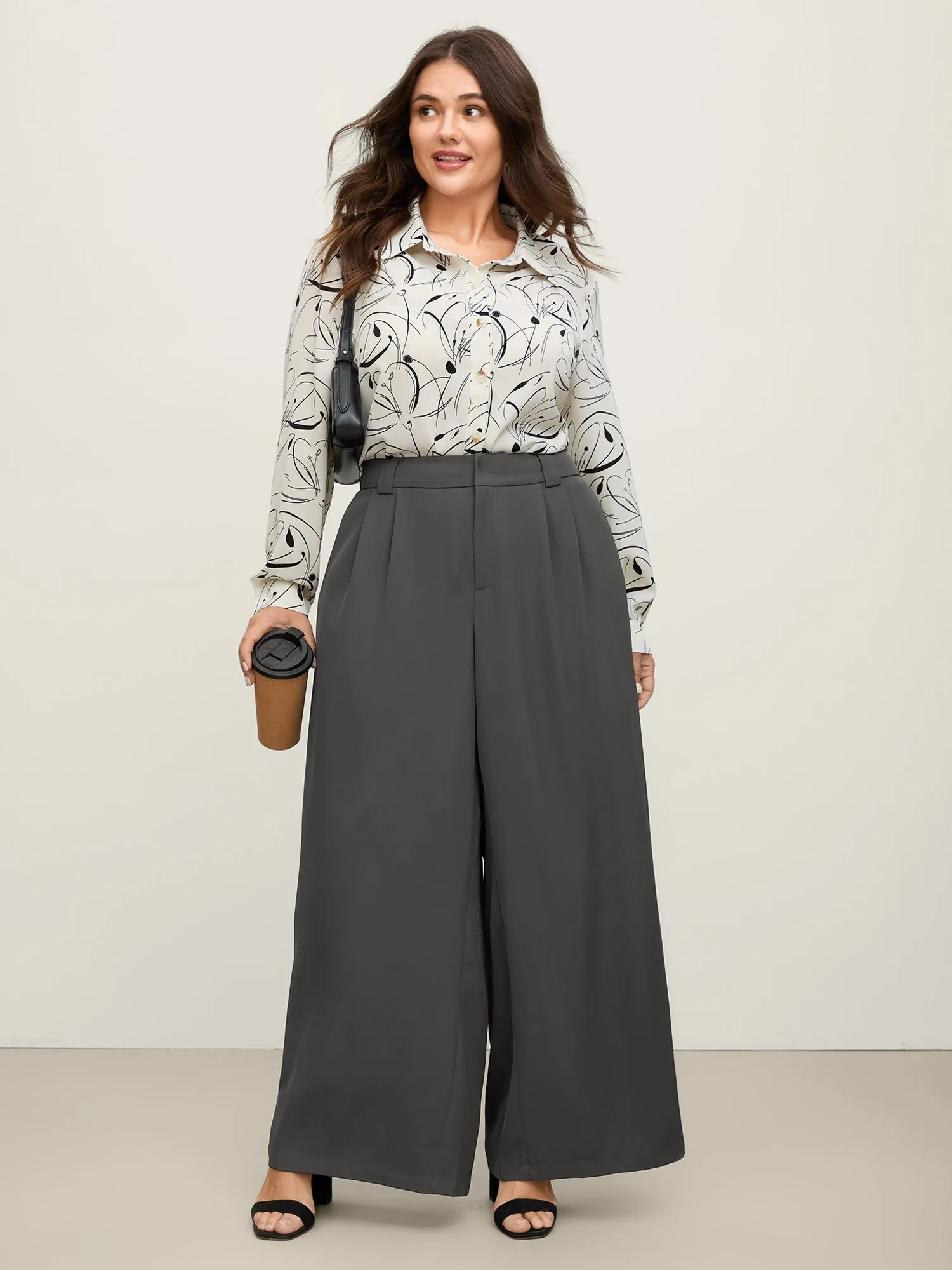 Stretchy Waist Pleated Wide-Leg Pants sold by Bloomchic product image thumbnail 2