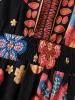 Rayon Tropical Floral Shirred Waist Midi Dress sold by Bloomchic