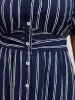 Striped Waist-Cinched Pockets Midi Dress sold by Bloomchic