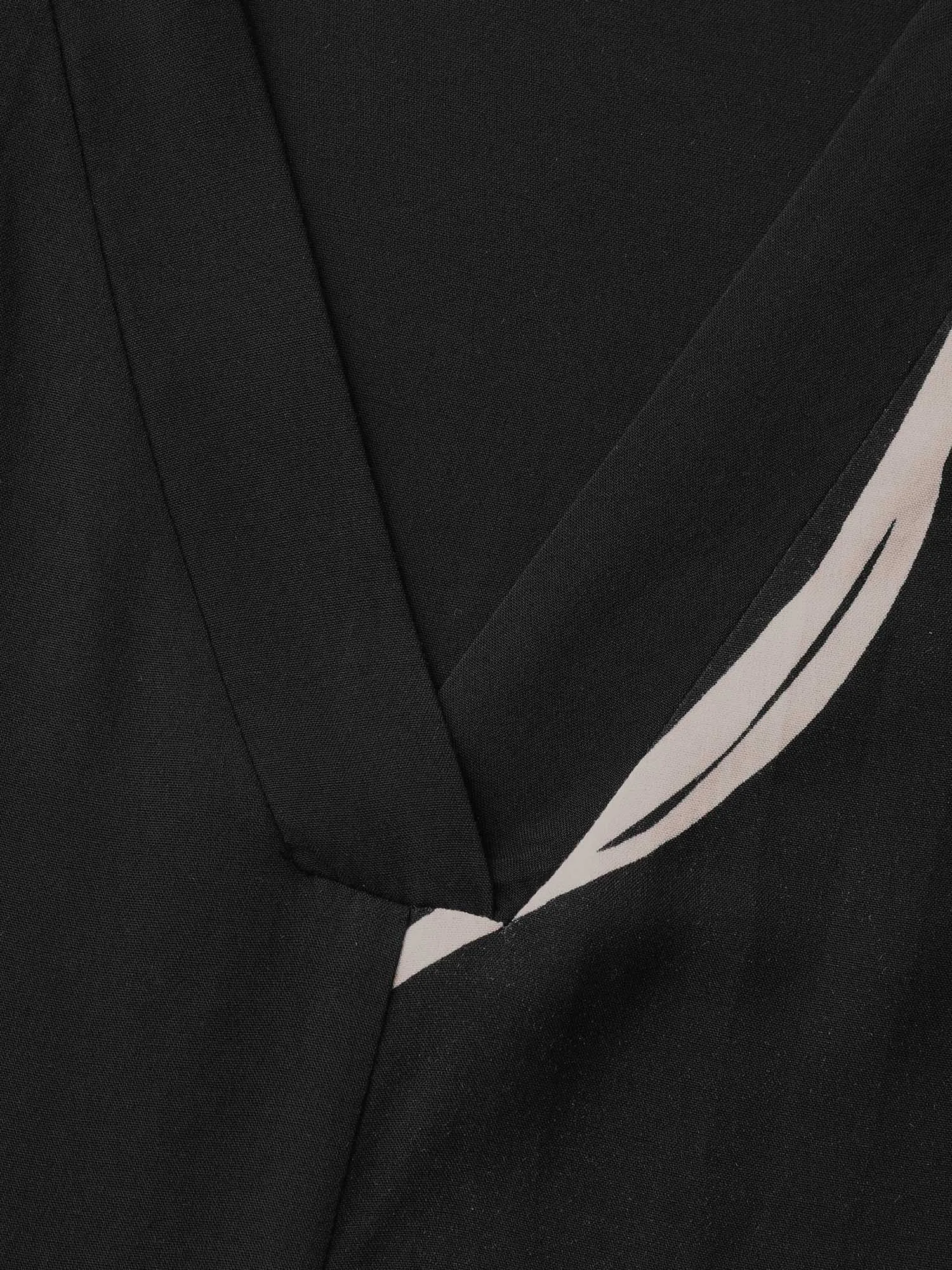 Abstract Contrast Curvy Hem Belted Midi Dress sold by Bloomchic product image thumbnail 5