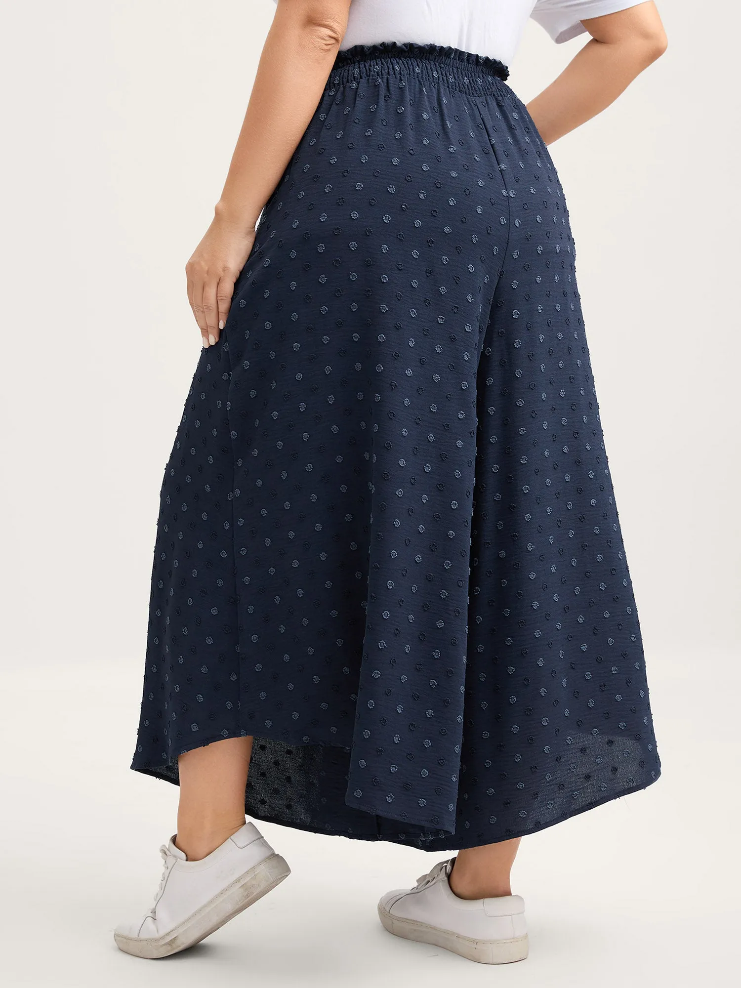 Textured Polka Dots Irregular Wide-Leg Pants sold by Bloomchic product image thumbnail 5