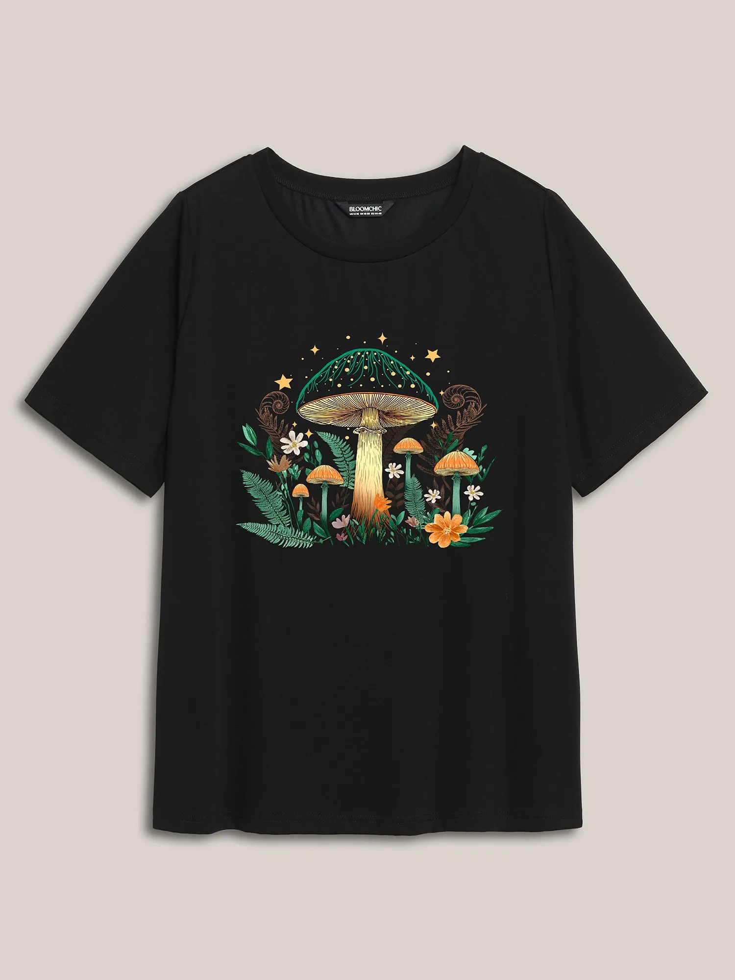 Mushroom Mystery Round Neck T-Shirt sold by Bloomchic