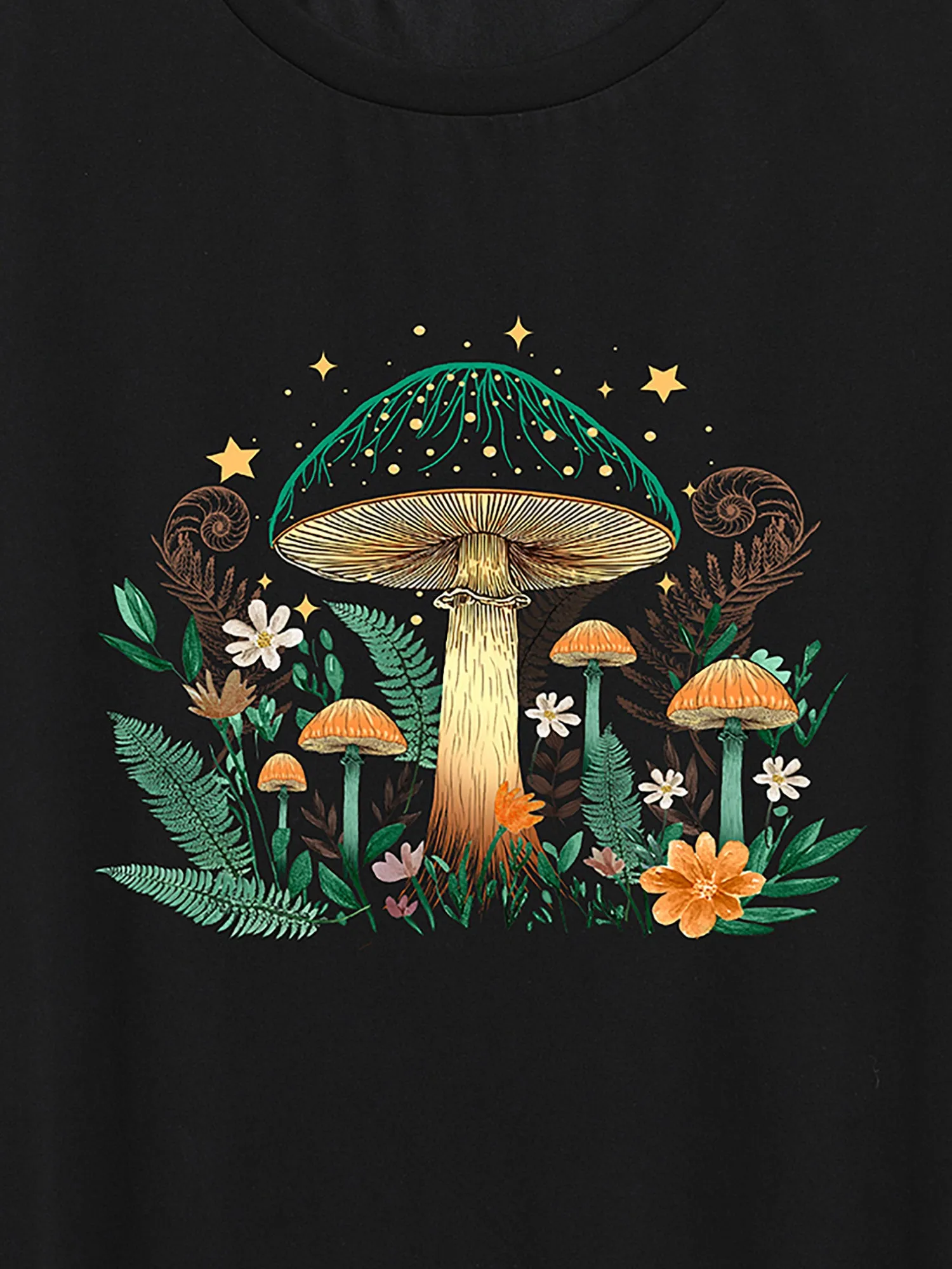 Mushroom Mystery Round Neck T-Shirt sold by Bloomchic product image thumbnail 2