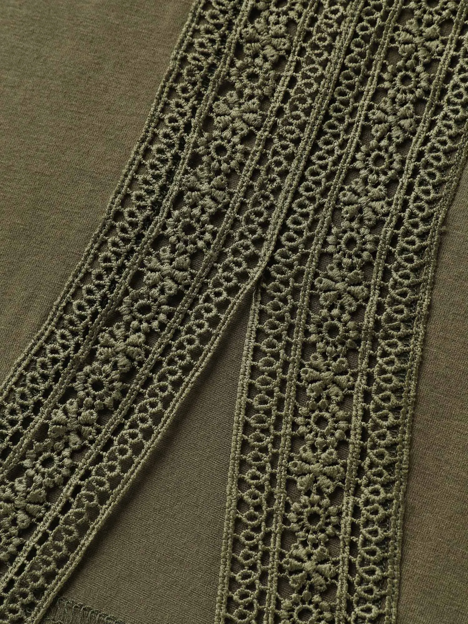 Split Lace Back Solid T-Shirt sold by Bloomchic product image thumbnail 5