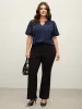 Metal Clasp Neckline Lotus Leaf Sleeve Blouse sold by Bloomchic