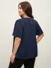 Metal Clasp Neckline Lotus Leaf Sleeve Blouse sold by Bloomchic