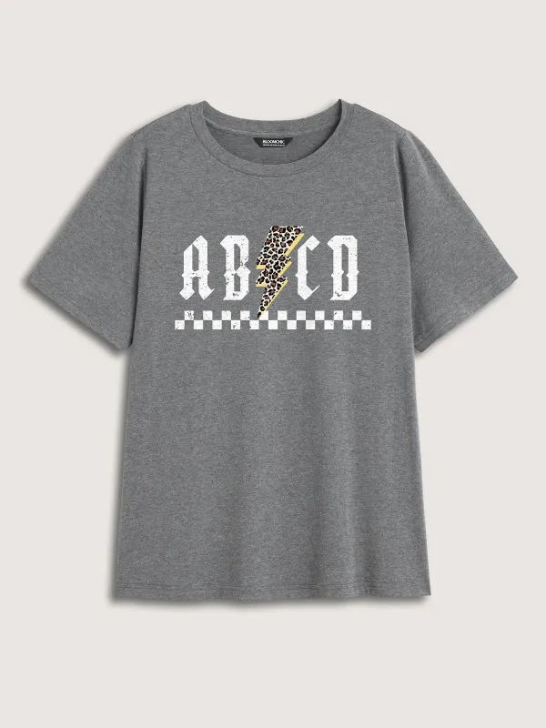 Wild Letters Round Neck T-Shirt sold by Bloomchic