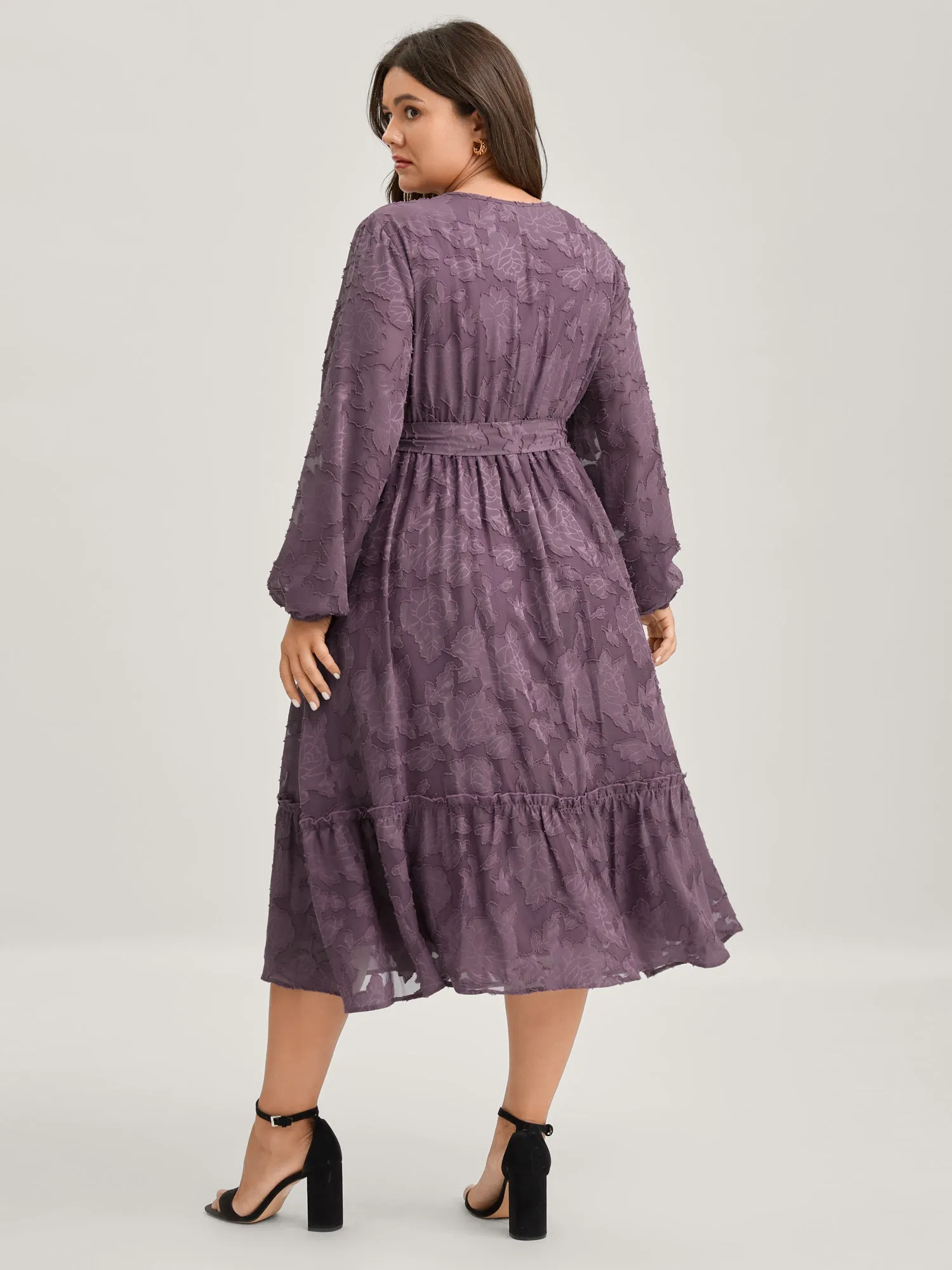 Floral Cut Wrap Belted Midi Dress sold by Bloomchic product image thumbnail 4