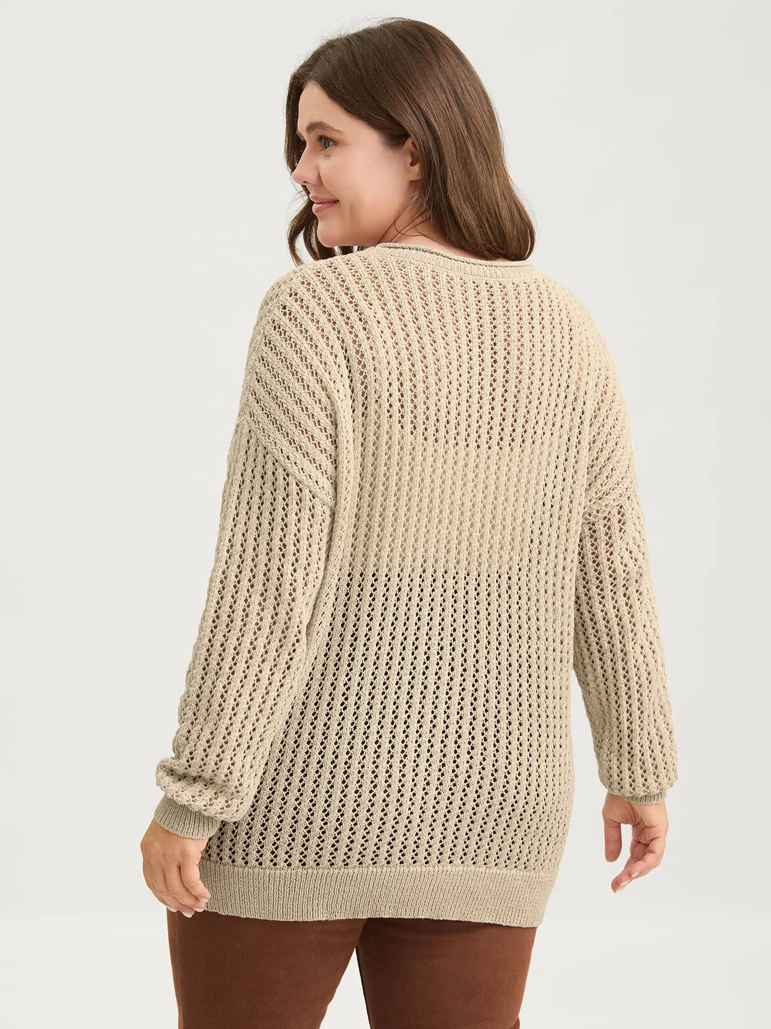 Floral Motif Cut-Out Textured Pullover sold by Bloomchic product image thumbnail 4